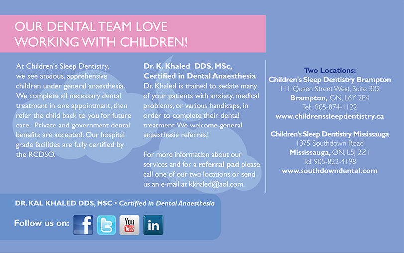 Customized Postcard Design - Back | Children's Sleep Dentistry