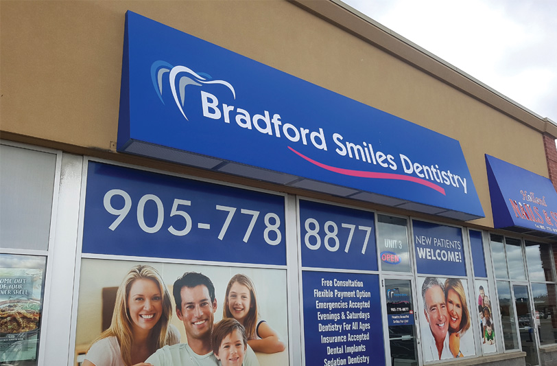 Customized Permanent Signage | Awning | Bradford Smiles Dentistry