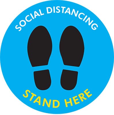 COVID 19 - Stand Here- Social Distancing Floor Decal
