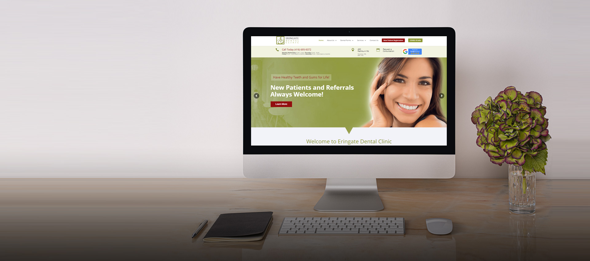 Customized Website Design | Mobile | Eringate Dental Clinic